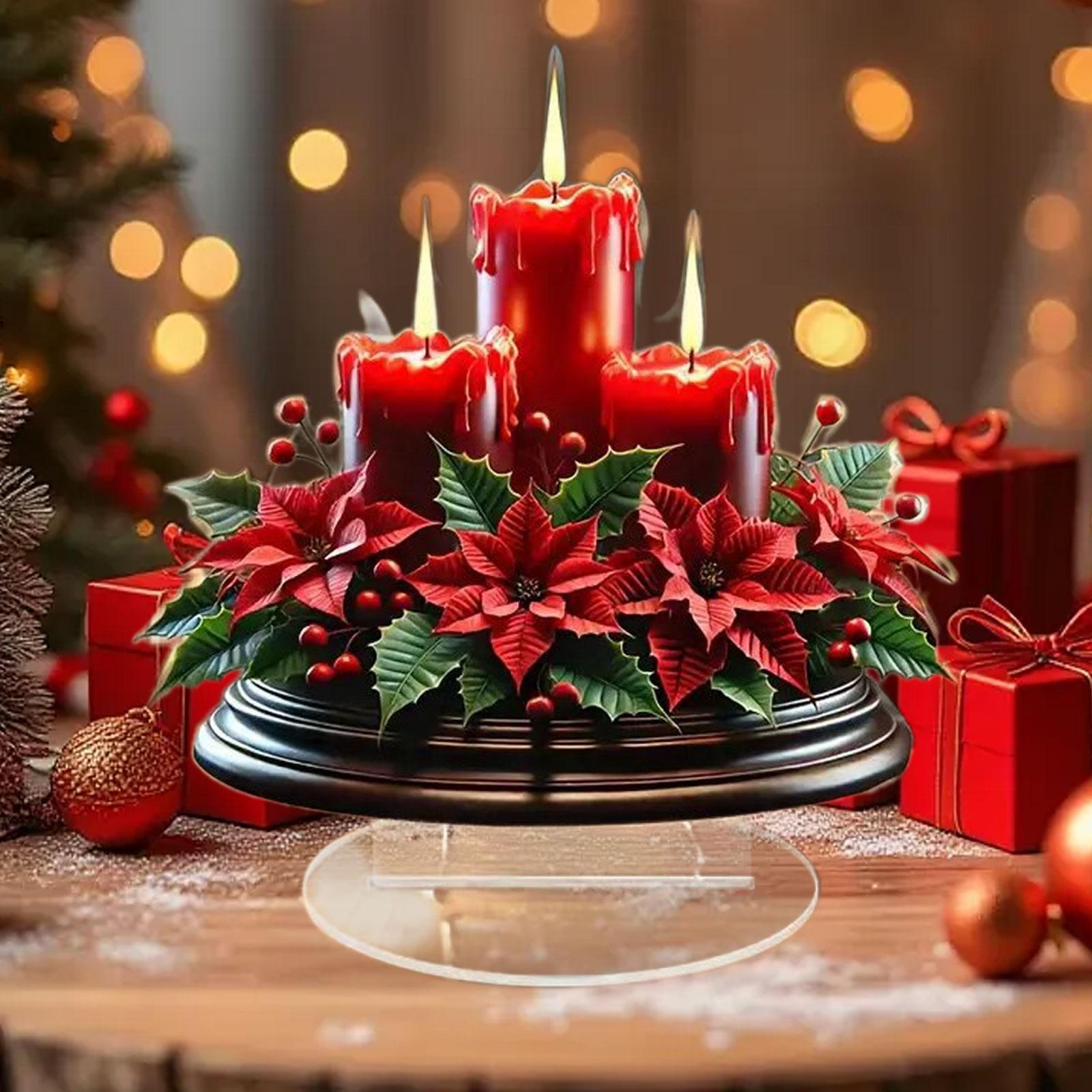 Candle Supplies Europe - Weihnachtsdekorationen, Acryl, 2D, flach, Desktop-Dekoration, kreatives