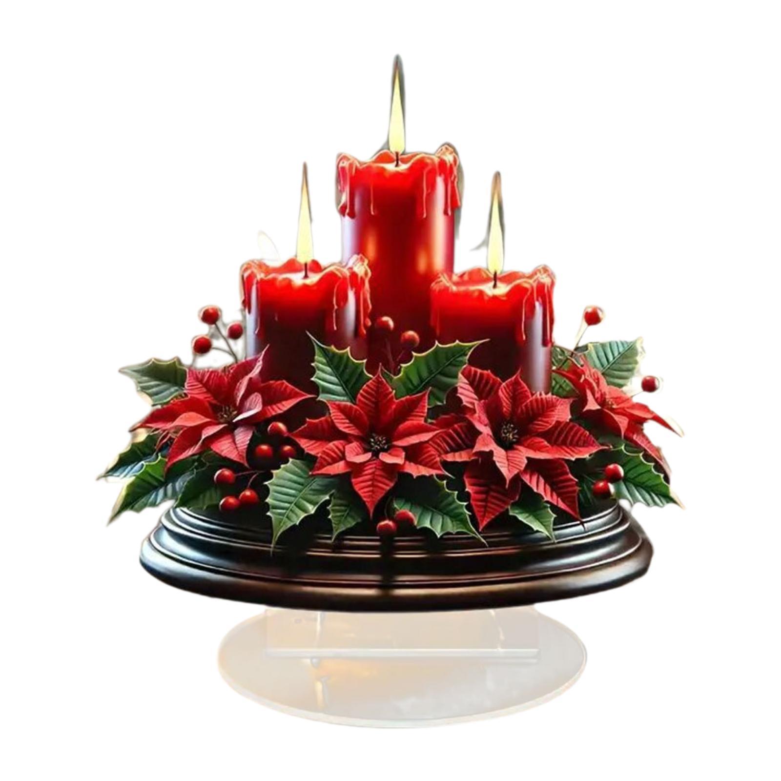 Candle Supplies Europe - Weihnachtsdekorationen, Tischdekoration, Acryl-Kerzenplakette, Acryl, 2D, flach,