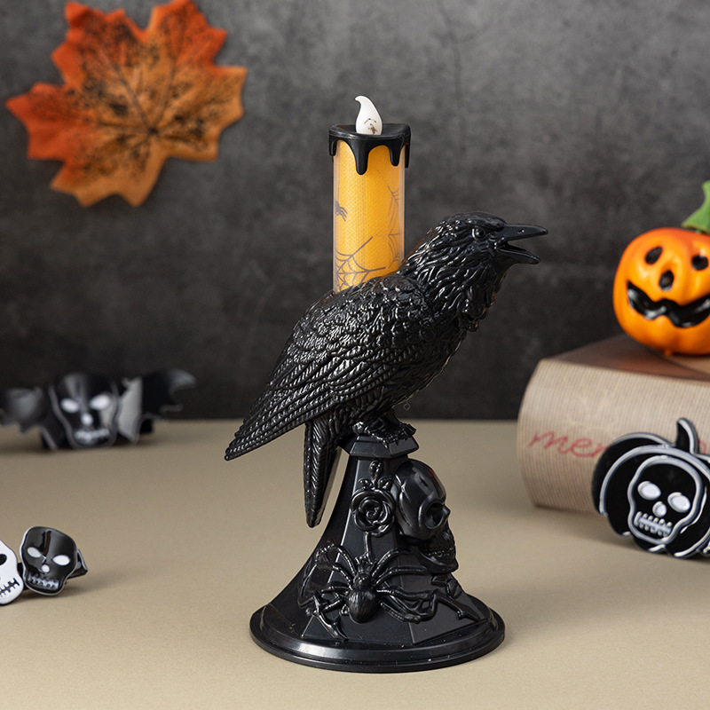 Candle Supplies Europe - Schwarze Krähe Statue Kerzenständer Halloween Zubehör