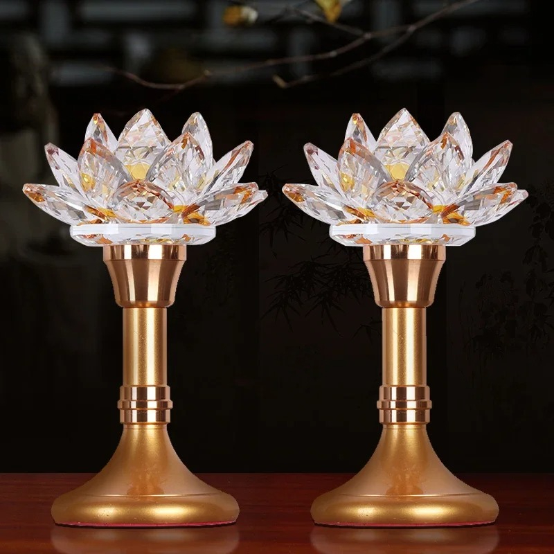 Candle Supplies Europe - Bunter Glas-Lotus-Simulations-Kerzenhalter, Bodhisattva-Kerzenhalter, Feng Shui für